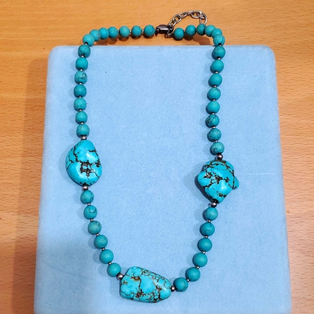 Turquiose Bead Statement Necklace